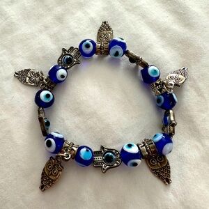 🧿 Evil eye bracelet with owl charms